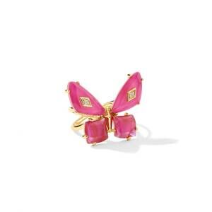 NEW KENDRA SCOTT women's bianca butterfly cocktail ring in gold pink mix